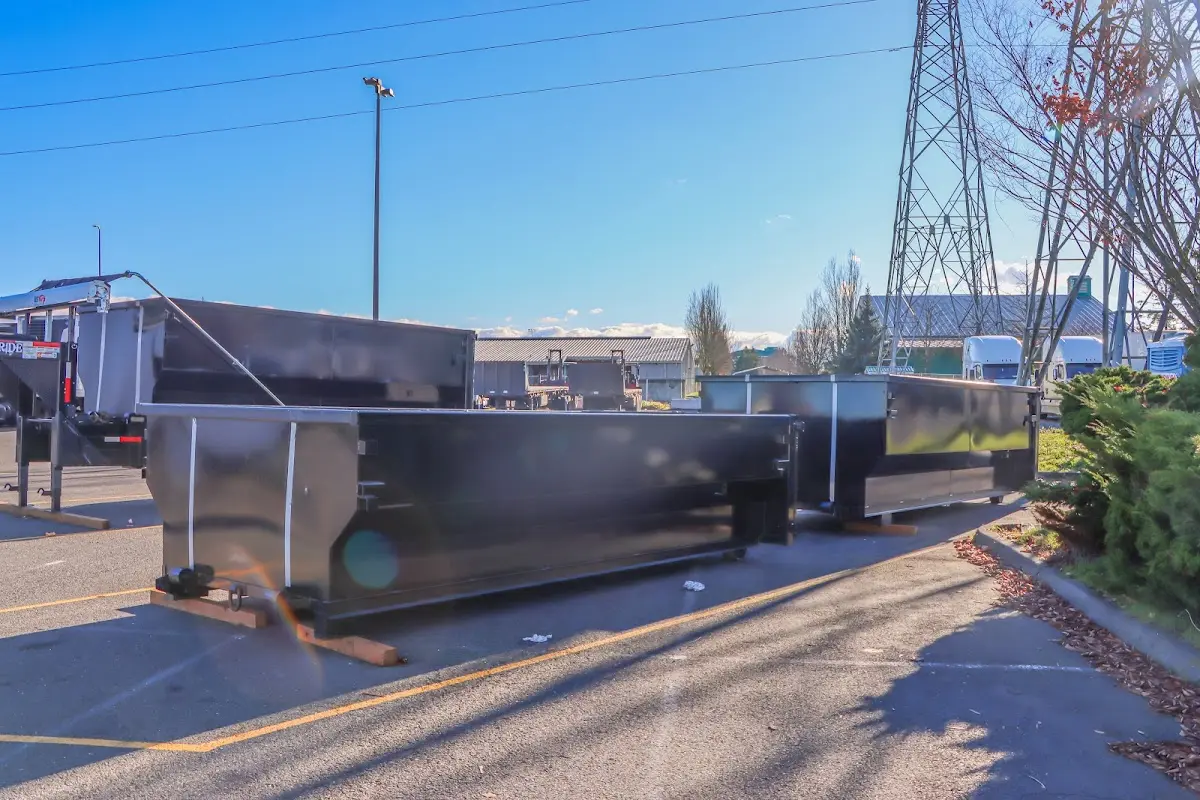 Roll-off dumpster ready for waste disposal at job site for Demolition Dumpster Rental in Edinboro